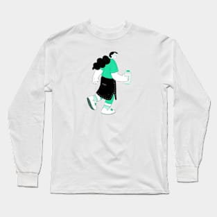 Walk Everywhere: mint green Long Sleeve T-Shirt